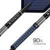 Mission Darts Nightfall | Premium 90% Tungsten Barrel Steel Tip Dart Set with Flights, Mission Griplock Stems and Case, 25g, M1, Black/Blue (D1554) view 3