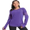 Muzniuer Womens Long Sleeve Workout Shirts-Plain Long Sleeve Tshirt for Women Yoga Sports T-Shirt Long Sleeve Breathable Shirts Activewear with Thumb Hole Purple S view 1