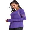Muzniuer Womens Long Sleeve Workout Shirts-Plain Long Sleeve Tshirt for Women Yoga Sports T-Shirt Long Sleeve Breathable Shirts Activewear with Thumb Hole Purple S view 3
