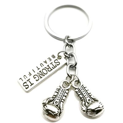 1 Piece Strength Sports Boxing Gloves Charm Key Ring Keychain Strong Beautiful Gift Man's Cute Keychain