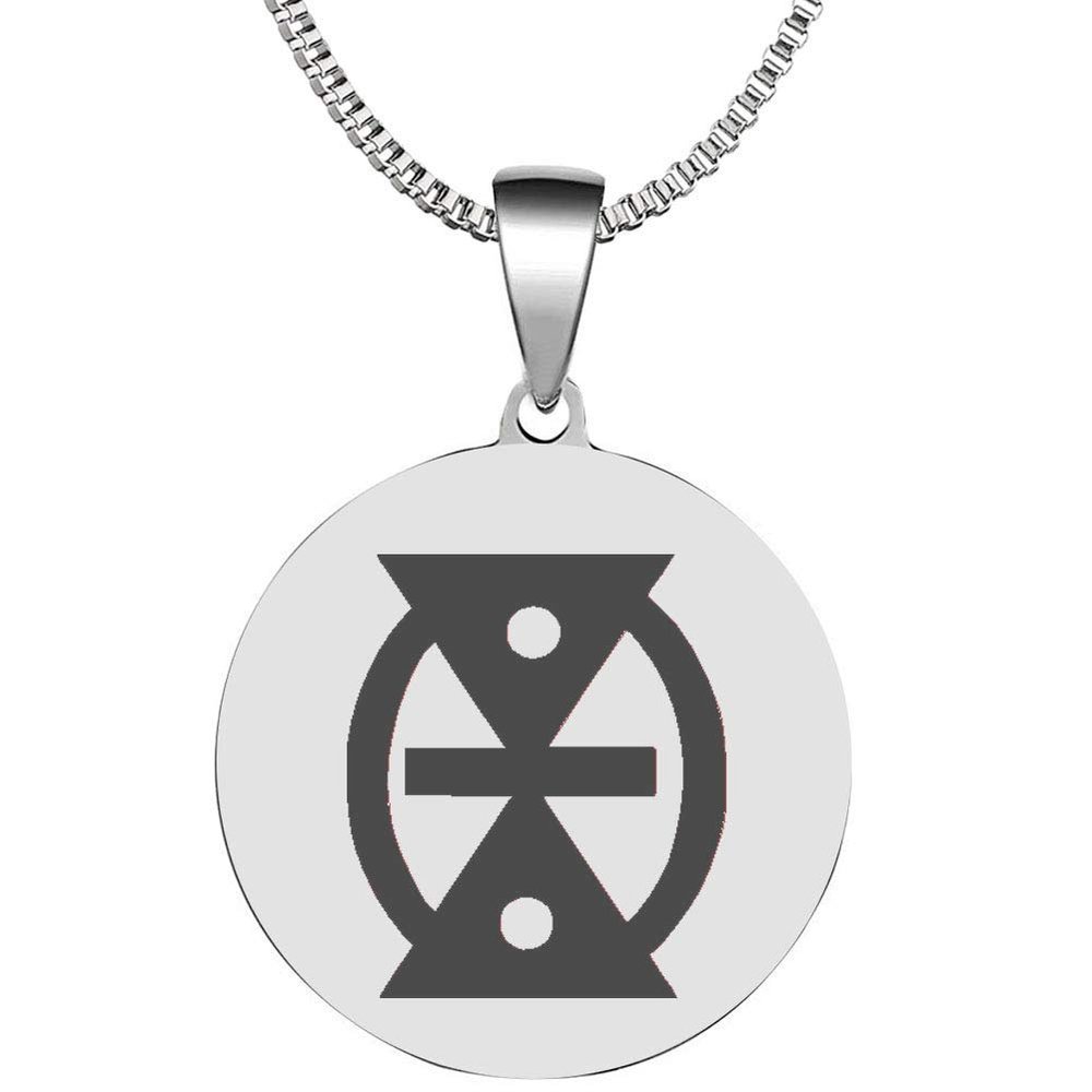Adinkra Symbols Silver Plated Mmere Dane Stainless Steel Dynamism of Life Pendant Necklace