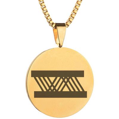 Adinkra Symbols Gold Plated OWO FORO Adobe Symbol of Steadfastness, Prudence Stainless Steel Pendant Necklace