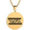 Adinkra Symbols Gold Plated OWO FORO Adobe Symbol of Steadfastness, Prudence Stainless Steel Pendant Necklace view 1