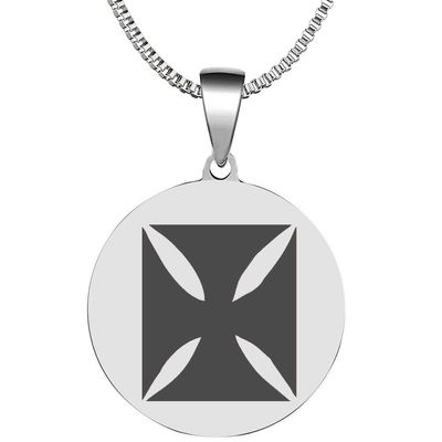 Adinkra Symbols Silver Plated Mmusuyidee Good Luck and Fortune Stainless Steel Pendant Necklace