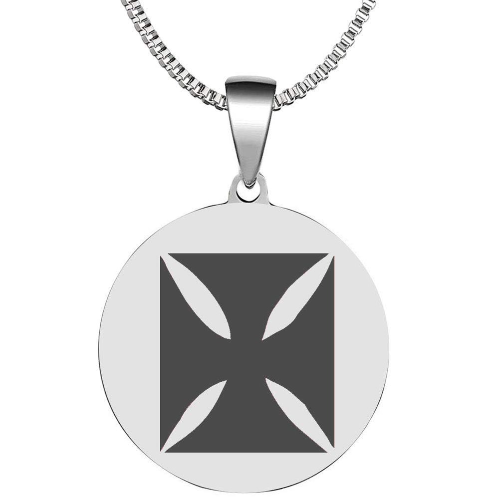 Adinkra Symbols Silver Plated Mmusuyidee Good Luck and Fortune Stainless Steel Pendant Necklace