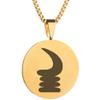 Adinkra Symbols Gold Plated Akoben War Horn Vigilance and Wariness Stainless Steel Pendant Necklace view 1