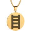 Adinkra Symbols Gold Plated Owuo Atwedee Ladder of Death Stainless Steel Pendant Necklace view 1