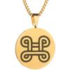 Adinkra Symbols Gold Plated Mpatapo Stainless Steel Reconciliation and Pacification Pendant Necklace view 1