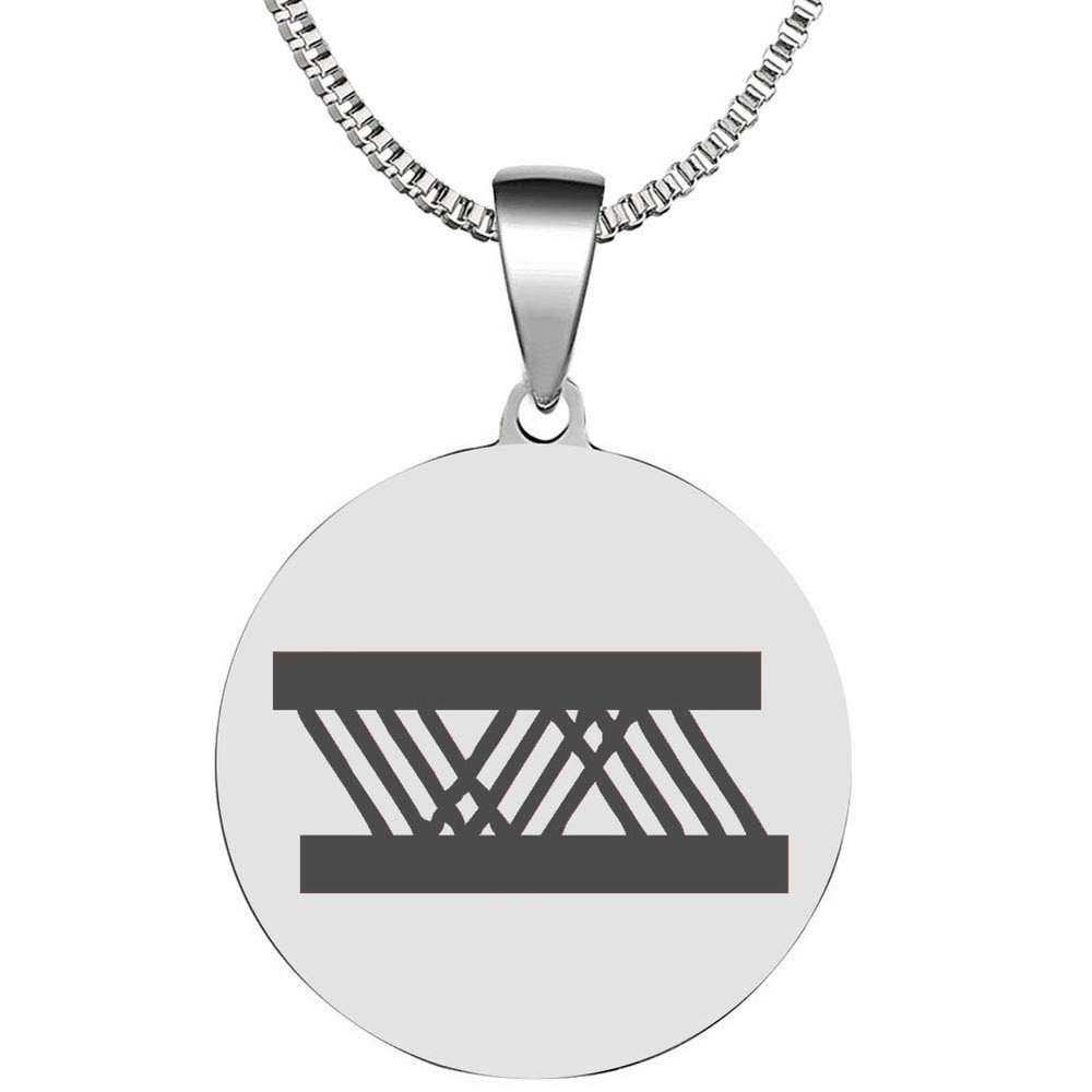 Adinkra Symbols Silver Plated OWO FORO Adobe Symbol of Steadfastness, Prudence Stainless Steel Pendant Necklace