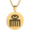 Adinkra Symbols Gold Plated Duafe Stainless Steel Love and Virtues Pendant Necklace view 1