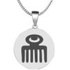 Adinkra Symbols Silver Plated Duafe Stainless Steel Love and Virtues Pendant Necklace view 1