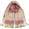 Achillea Soft Silky Reversible Paisley Pashmina Shawl Wrap Scarf w/Fringes (Border Orchid) view 1