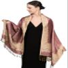 Achillea Soft Silky Reversible Paisley Pashmina Shawl Wrap Scarf w/Fringes (Border Orchid) view 2