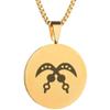 Adinkra Symbols Gold Plated Akofena Valor and Bravery Stainless Steel Pendant Necklace view 1
