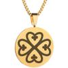 Adinkra Symbols Gold Plated Nyame Dua God Protection Stainless Steel Pendant Necklace view 1