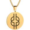 Adinkra Symbols Gold Plated Nyansapo Wisdom and Patience Stainless Steel Pendant Necklace view 1