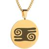 Adinkra Symbols Gold Plated Kwatakye Atiko Valor and Leadership Stainless Steel Pendant Necklace view 1