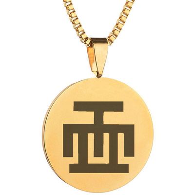 Adinkra Symbols Gold Plated Hew Mu Dua Stainless Steel Examination and Quality Control Pendant Necklace