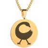 Adinkra Symbols Gold Plated Sankofa Learn from The Past Stainless Steel Pendant Necklace view 1