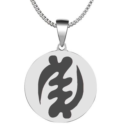 Adinkra Symbols Silver Plated Gye Nyame Stainless Steel Supremacy of God Pendant Necklace