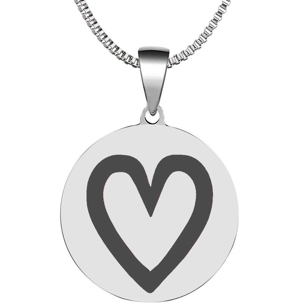 Adinkra Symbols Silver Plated Akoma The Heart Stainless Steel Endurance and Love Pendant Necklace