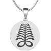 Adinkra Symbols Silver Plated Aya Stainless Steel Endurance and Resourcefulness Pendant Necklace view 1
