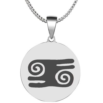 Adinkra Symbols Silver Plated Kwatakye Atiko Valor and Leadership Stainless Steel Pendant Necklace