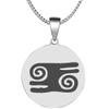 Adinkra Symbols Silver Plated Kwatakye Atiko Valor and Leadership Stainless Steel Pendant Necklace view 1