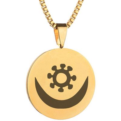 Adinkra Symbols Gold Plated Osram Ne Nsoromma Harmony and Fondness Stainless Steel Pendant Necklace