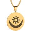 Adinkra Symbols Gold Plated Osram Ne Nsoromma Harmony and Fondness Stainless Steel Pendant Necklace view 1