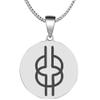 Adinkra Symbols Silver Plated Nyansapo Wisdom and Patience Stainless Steel Pendant Necklace view 1