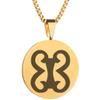 Adinkra Symbols Gold Plated Pempamsie Stainless Steel Preparedness and Strength Pendant Necklace view 1