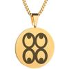 Adinkra Symbols Gold Plated Mate Masie Stainless Steel Wisdom and Knowledge Pendant Necklace view 1
