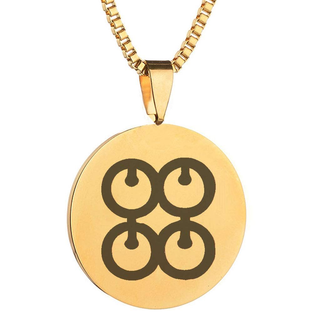 Adinkra Symbols Gold Plated Me Ware Wo Stainless Steel Commitment Pendant Necklace