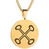 Adinkra Symbols Gold Plated Nyame Nnwu Na Mawu Spirit Immortality Stainless Steel Pendant Necklace view 1