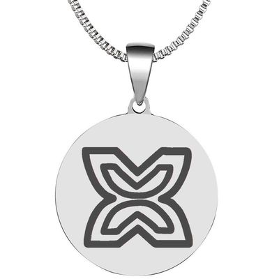 Adinkra Symbols Silver Plated Fawohodie Independence and Liberty Stainless Steel Pendant Necklace