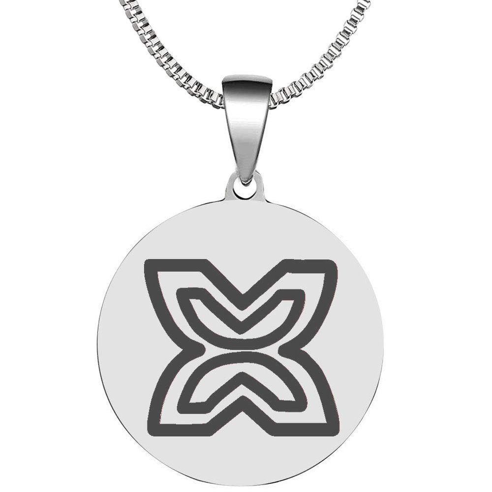 Adinkra Symbols Silver Plated Fawohodie Independence and Liberty Stainless Steel Pendant Necklace