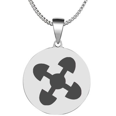 Adinkra Symbols Silver Plated Akoma Ntoso Stainless Steel Linked Hearts Pendant Necklace
