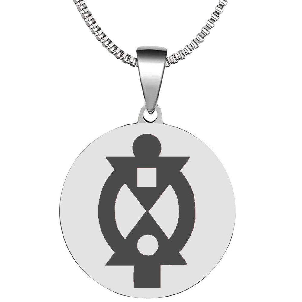 Adinkra Symbols Silver Plated Boa Me Na Me Mmoa Wo Stainless Steel Interdependence and Cooperation Pendant Necklace