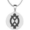 Adinkra Symbols Silver Plated Boa Me Na Me Mmoa Wo Stainless Steel Interdependence and Cooperation Pendant Necklace view 1