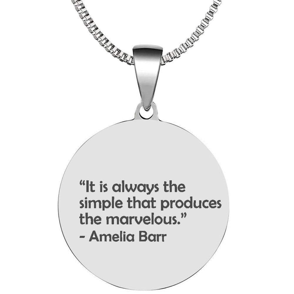 Adinkra Symbols Silver Plated It's Always The Simple That Produces The Marvelous Inspirational Quotes Stainless Steel Pendant Necklace