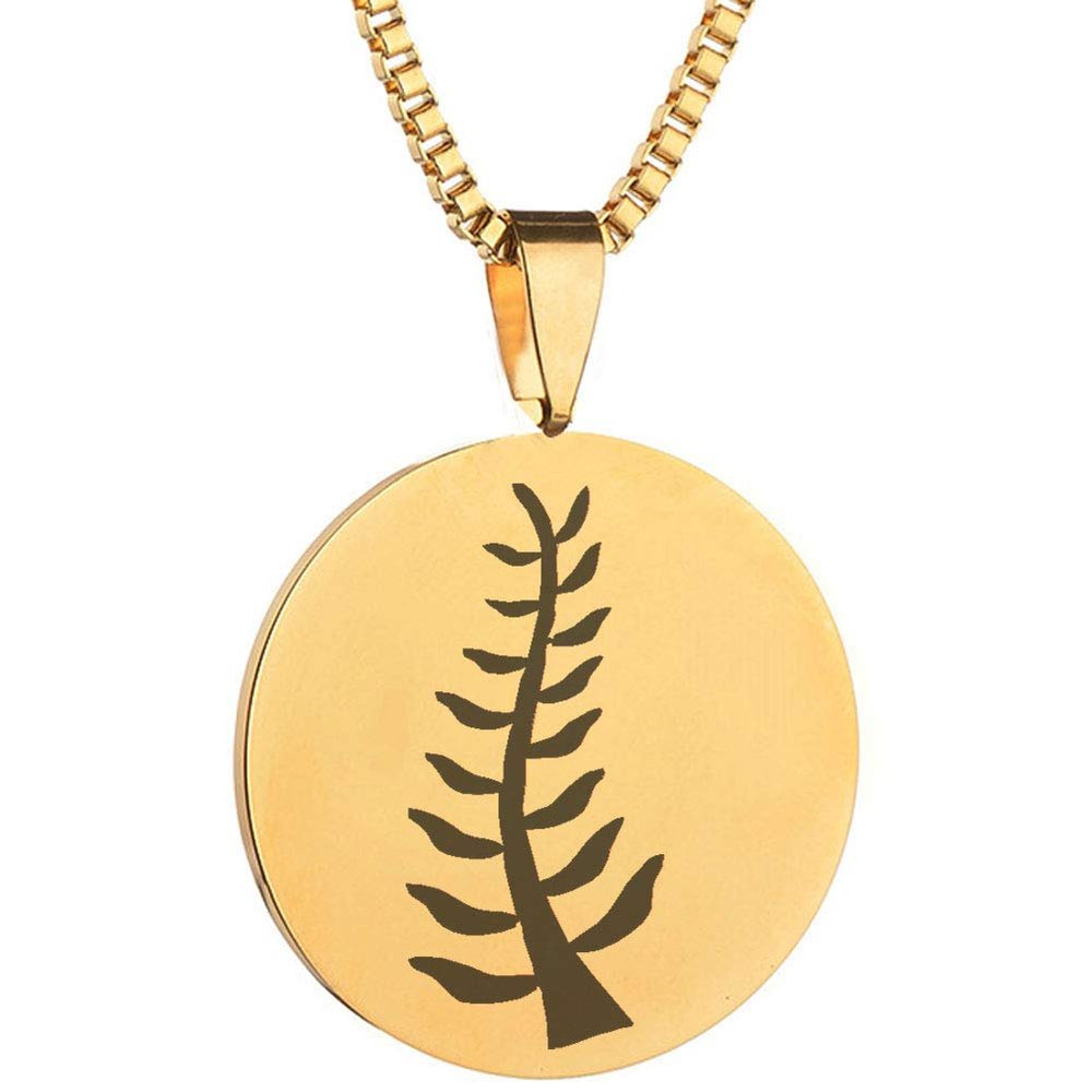 Adinkra Symbols Gold Plated Faith in God Stainless Steel Nyame Nti Pendant Necklace
