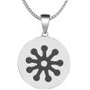 Adinkra Symbols Silver Plated Fofo Stainless Steel Envy and Jealousy Pendant Necklace view 1