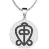 Adinkra Symbols Silver Plated Odo Nnyew Fie Kwan Love and Faithfulness Stainless Steel Pendant Necklace view 1