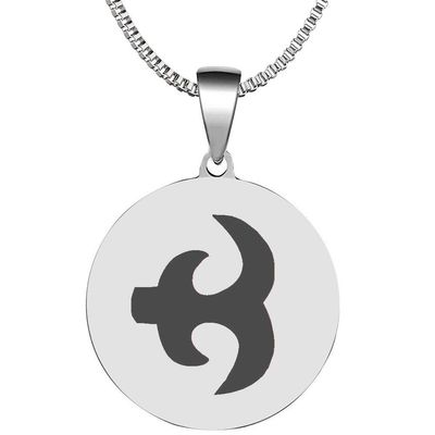 Adinkra Symbols Silver Plated Akoko Nan Discipline Stainless Steel Pendant Necklace