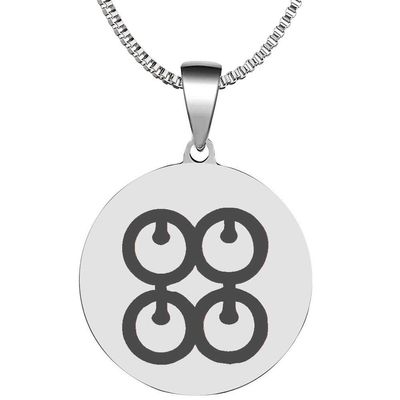 Adinkra Symbols Silver Plated Me Ware Wo Stainless Steel Commitment Pendant Necklace