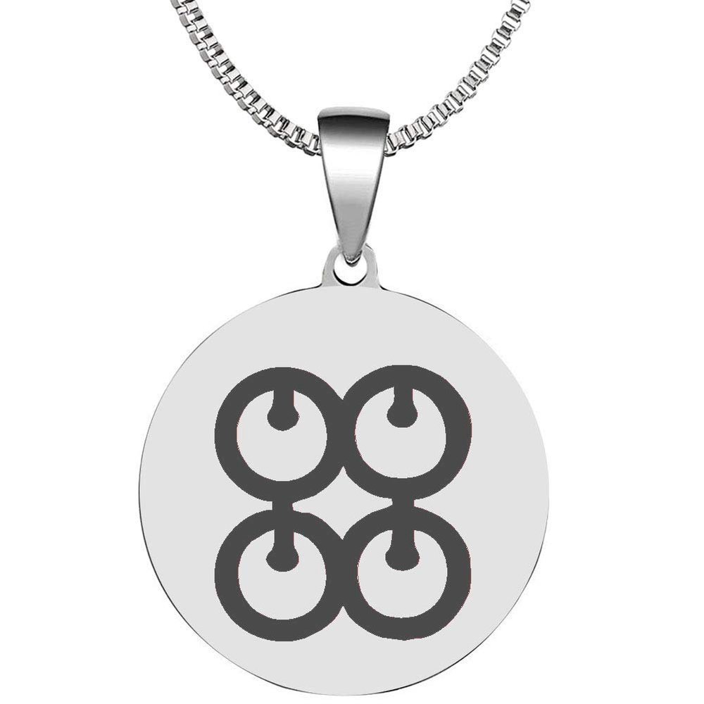 Adinkra Symbols Silver Plated Me Ware Wo Stainless Steel Commitment Pendant Necklace