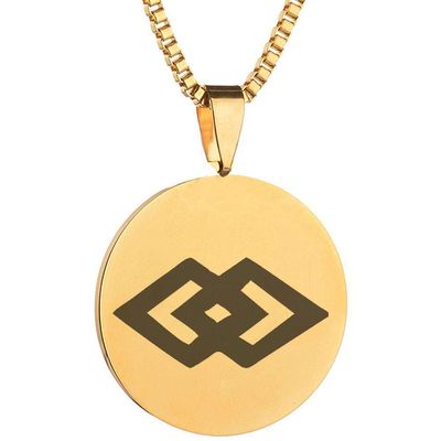 Adinkra Symbols Gold Plated Epa Law and Equality Stainless Steel Pendant Necklace