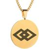 Adinkra Symbols Gold Plated Epa Law and Equality Stainless Steel Pendant Necklace view 1