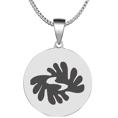 Adinkra Symbols Silver Plated Bi Nka Bi Stainless Steel Caution Against Strife and Provocation Pendant Necklace